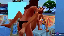 Painter, seduce your muse for lesbian sex, she whispers in hot 3d animations