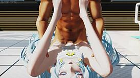 Miku Wet Part 2: Anime Hentai with Missionary Creampie by the Pool