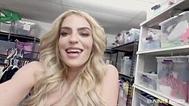 Graycee Baybee stuns in lingerie, diving into her first wild gangbang scene. What a bold blonde adventure!