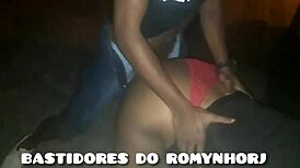 Big Guy With Lover On Street, Sister Filming