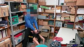 Black teen 18+ thief with big booty gets busted by security