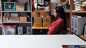 Black teen 18+ thief with big booty gets busted by security