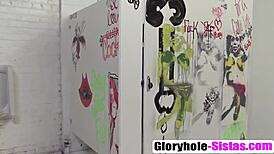 Ebony Babe Brie Sucking White Boner In Glory Hole