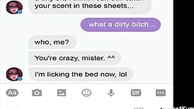 Janice gets naughty sexting on Facebook with wild friends