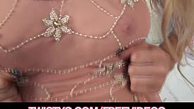Sultry Blonde in Lingerie Strips Out of Dress for Teasing Display