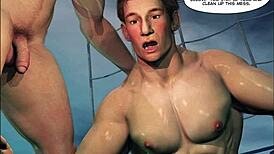 Cabin boy adventures in 3d gay comics.