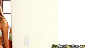 Anal Loving Lesbian Babe Rubs Dildo In First Time Masturbation Session