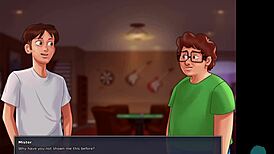 Summertime Saga: Petite Babe Teases with Small Tits in POV