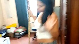 sarah rosa cleans the second bedroom in her series