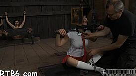 tormented gives master rough oral on her wet shaved pussy