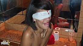 Morena sucks Will's giant cock