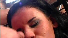 hey, wanna see this brunette slut take on a hardcore gangbang with wild blowjobs?