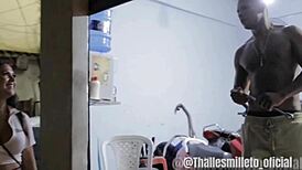 Mechanic fucks two hotties in workshop! Geisydk and Bella Peron!