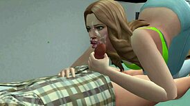 Bee-Stung Lip Whore Delivers Explosive Blowjob