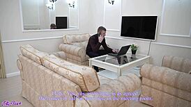 Secretary Uses Wife's Dildo In Office - Letty Black