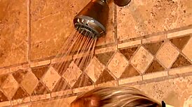 Soapy Masseuse Strips Down In The Bathroom