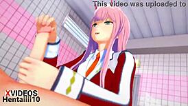 In this anime hentai, zero two performs a passionate blowjob. She sucks deeply with her japanese charm.