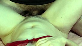 Hey, watch my boyfriend pound my hairy pussy till creampie!