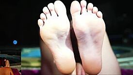 sucking my best friend's toes! what a close-up lesbian moment!