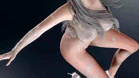 Intriguing 3D dance girl performs online.