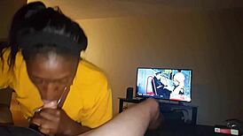 Watch this gorgeous ebony step mom suck and fuck outdoors?