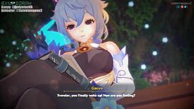 Ganyu from Genshin Impact gets creampied in intense hentai anime scene