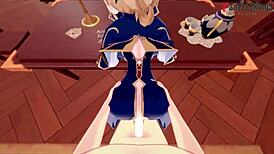 jean gets a pov blowjob in her office from genshin impact character