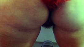 Get up close with this curvy MILF's big pussy lips as she plays with an anal plug, showing her beaver and ass