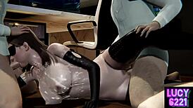 Catwoman desperately tries to escape after being exposed, running through the city.