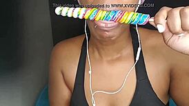 Cute Ebony Chick Sucks Fetish Cock In Black Sucking Action