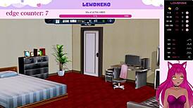 Vtuber Lewdneko explores dating and hotel scenarios in Harem Hotel part 7