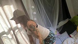 Tatted white girl gets dominated with choking and gagging by black cock