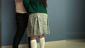 Stunning Latina student bent over for private lessons with horny teacher.