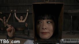 European slut bound in rough bondage