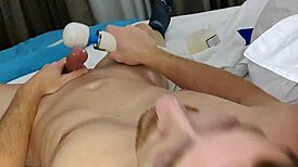 Intense asian brazilian ebony gay masturbation with machine leading to massive cumshot