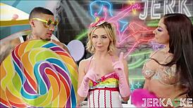 Hey, wanna join petite blonde Chloe Temple at the candy shop?