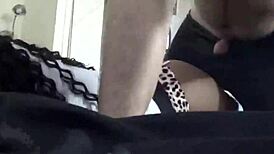 Watch this EBONY babe give an ASSJOB in PANTIES for a CUMSHOT!