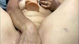 Mature woman explores self-pleasure with a toy in pov