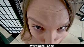 StepsisterHD - Skinny blonde teen stepsister craves stepbrother's big cock in POV game - Izzy Lush