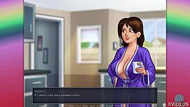 Summertime Saga 11: riding a monster dildo with my big ass. Brunette college babe showing off tits during wild orgasm.