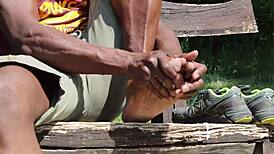 close up of black foot for the true fetish of feet my gays fan request