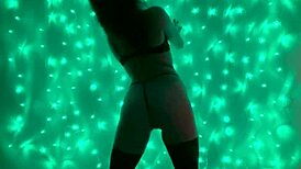 Girls stand and dance naked, touching their sweet breasts while masturbating.