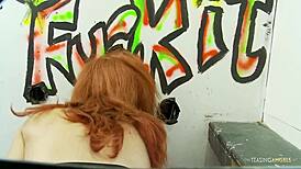Busty redhead craves cock at gloryhole 😏