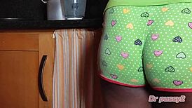 Dr Pussy2 Secret Camera Films Ebony Married Woman Alone in Domestic Chores with Big Ass and Tits