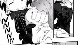 sexy anime girl ballbusts the guy till he faints 😈