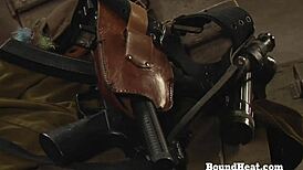 Dominant madame binds two lesbian slaves for intense punishment.