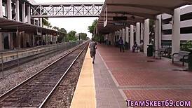 Teen unleashes bold creampie with massive cock