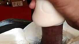 masturbating with a toy pussy 😏