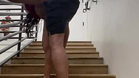 Amateurs Risk Exposure in Public Stairwell Encounter