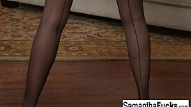 Samantha's Amazing Boobs and Great Ass Tease in Solo Play